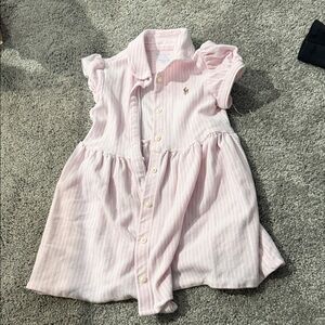 Polo by Ralph Lauren Pink Striped Kids Dress